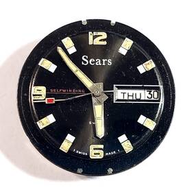 Sears B5 158 31/7 Diver Watch Movement Brevets Date Self Wind For Parts Rare