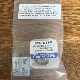 7n33-b Seiko Nos 3hands Japan Made Quartz Movement Calendar 20x65x10 Nr