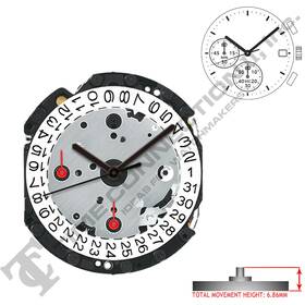 Seiko Vd5f New Japan Sii / Tmi Epson Watch Movement 12 3/4 Ligne Chrono. 3 Hands