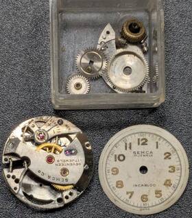 As-1240 Semca Co. 17 Jewel As 1240 Watch Movement Watchmakers For Parts Or Repair