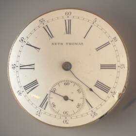 920265 Seth Thomas Pocket Watch Movement And Dial Only Parts/repair
