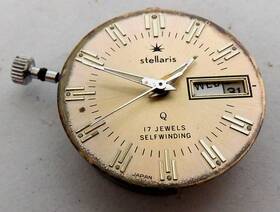 Stellaris A58a 17 Jewels Running Broken Dial Feet For Parts Or Repair. Used