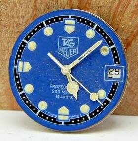 Tag Heuer 965.813 Vintage Formula Eta Quartz Wrist Watch Movement With Blue Dial