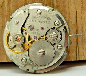 Ut-29c Unitas Vintage Ut 29c 17j Mens Nickel Wrist Watch Movement With Date And Stem