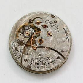 Waltham 13054621 Lady Model 1890 6 Size Pocket Watch Movement And Enamel Dial Ca. 1903