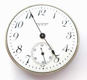 13634339 Waltham Pocket Watch Movement Model 1894 Grade 220 15 J Size 12 P/r Year 1918