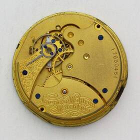 17630451 Waltham Seaside Model 1890 6 Size Pocket Watch Movement And Gilt Dial Ca. 1909
