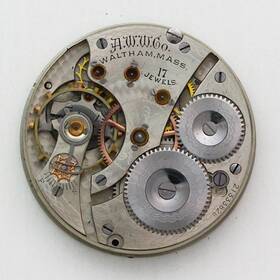 Waltham 21333828 Grade 625 Model 1908 16 Size Pocket Watch Movement And Enamel Dial Ca 1917