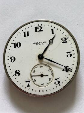 Waltham 23252555 1919 Grade 210 Mvt Size 12s 1894 Model 7j Good Balance Not Working
