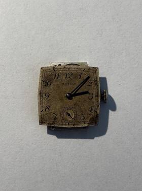 B76225 Waltham Usa 17 Jewels Swiss 750 Watch Movement And Dial Parts Or Repair No Winding