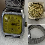1920-30S Art Deco Gothic Jar Proof Men Watch Ornate Cased 15J Switz. Fixed Price $225.00.