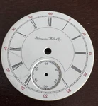 Vintage 18 Size Hampden Pocket Watch Porcelain Roman Single Sunk Dial. Fixed Price $30.00.