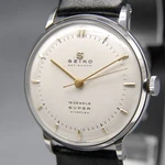 Mint Vintage Seiko Super 14027 33MM Silver Dial 15 J Hand Winding Mens Watch. Fixed Price $599.90.