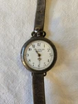 Perret And Fils Brenets Vintage Pocket Watch Wrist Old Leather Strap. Fixed Price $89.00.