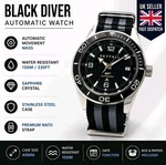 NH35 James Bond Automatic Skyfall Black Divers Watch Seiko Tmi Japanese 100M Wr. Fixed Price $261.16.