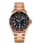 Swiss Alpine Military 7052.1164 Rose Gold Black Dial Gmt Men's Watch Made. Fixed Price $225.00.