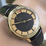 Vintage Elgin Men's Automatic Watch Rocket Second Hand Two-tone Dial 1970S. Fixed Price $288.00.