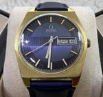Vintage Omega Automatic Day-date Blue Cal. 1020 Ref. 166.0120 +5S/D Runs Well. Fixed Price $999.00.