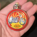 Harley-davidson Motorcycle Pocket Watch Red Flames Design Collectible. Fixed Price $35.00.