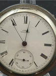 Antique 1883 Waltham Wm. Ellery Model 1877 18S 11J Pocket Watch Silverode Case. Fixed Price $235.00.
