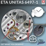 Movement Unitas 6497-1, Handwinding Manual (eta). Fixed Price $329.00.