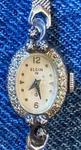 Vtg Women 's 10 Rg Plate Elgin Wind Watch 19 Jewel Sterling Lugs Parts Or Repair. Fixed Price $30.00.