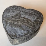 Antique Jb 2348 Heart Box Capitol Washington Dc Lead Vanity Trinket Souvenir. Fixed Price $35.99.