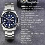 Men Dive Quartz Watch Miyota 2105 Sapphire Ceramic Bezel 20ATM Waterproof. Fixed Price $374.11.