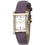 Bulova 98R197 White Dial Purple Leather Strap Women's Diamond Watch $995. Fixed Price $780.53.
