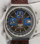Heuer 1614 Chronograph 1970S Rare Fum Brown & Blue Dial Valjoux 7765. Fixed Price $3484.49.