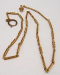 Vtg Watch Chain Gold Plated Or Filled Extra Long Circa 1880 S 26 3/8. Fixed Price $145.00.