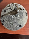 Vintage 34.60MM Hunting Vallon Pocket Watch Movement Not Running Bad Staff. Fixed Price $25.00.