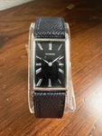Vintage Bucherer Roman Numeral Black Dial Mechanical Tank Watch Works Eta 2512-1. Fixed Price $498.75.