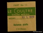 Jaeger Lecoultre Balance Staff CAL.449 Part #13 723. Fixed Price $29.95.