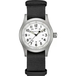 Hamilton Khaki Field Mechanical 38MM White Dial Black Strap Watch H69439910. Fixed Price $519.19.