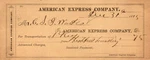 American Express 1885 Receipt Hightfull Soundly Key Shipment Iron Gall Ink. Fixed Price $12.99.