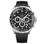 Stuhrling 4050 Men's Hattori VK63 Quartz Chronograph Ss Case Rubber Strap Watch. Fixed Price $149.00.