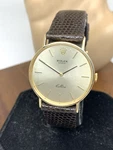 Rolex Watch 3833 Cellini 14K Gold Case Swiss Manual Wind Brown Leather Band 31MM. Fixed Price $3959.99.