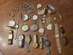 Vintage Pocket Watch & Wrist Lot Of 19 For Parts Repair Disney More. Fixed Price $74.99.
