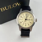 Bulova Hack Watch 38 Mm Ivory Dial Leather Strap Men's Automatic 96A246. Fixed Price $168.12.