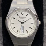 Rare Bulova Gerald Genta Quartz Day Date White Dial Watch Men Vintage. Fixed Price $695.00.