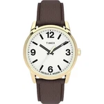 Timex Men's Watch Easy Reader Quartz White Dial Brown Leather Strap TW2U71500. Fixed Price $25.99.
