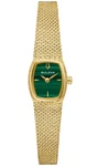 Bulova Women's Goddess Of Time Green Gold Tone Quartz Watch 17MM 97L184. Fixed Price $198.99.