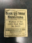 Swartchild Black Shield Mainspring For Waltham 12S Movements No. 2224 - Steel. Fixed Price $6.00.
