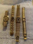 Vintage Elgin And Bulova Quartz Watches Gold Toned Lot Of 4. Fixed Price $90.00.