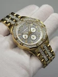 $695 Near Mint Bulova Men's Octava Gold Tone Stainless Pave Crystal Watch. Fixed Price $465.00.
