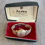 Vintage Alpha Swiss Made Mechanical Watch 1950S Original Box Runs 35MM 10K Rgp. Fixed Price $235.00.