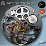 Movement Eta Unitas 6497-1, "highway" Skeleton Beauty, Black, Swiss. Fixed Price $590.00.
