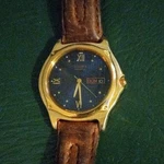 Vintage 1980'S Citizen Mens Day/date Blue Dial Wrist Watch 5500-R10354 Rs #0047. Fixed Price $77.75.