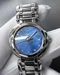 Longines Primaluna Quartz 26.5MM Blue Diamond Dial Women's Watch L8.110.4.98.6. Fixed Price $1155.00.